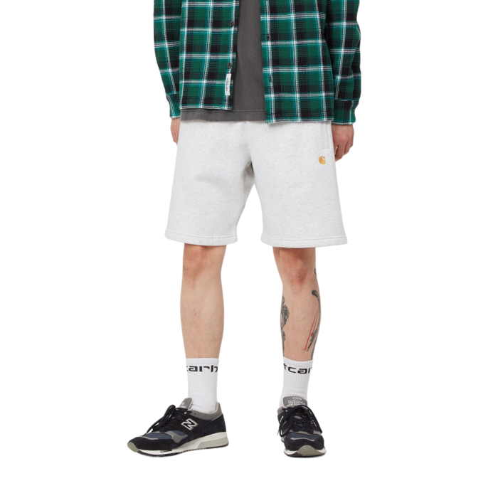 Carhartt WIP Chase Sweat Short - Ash Heather/Gold