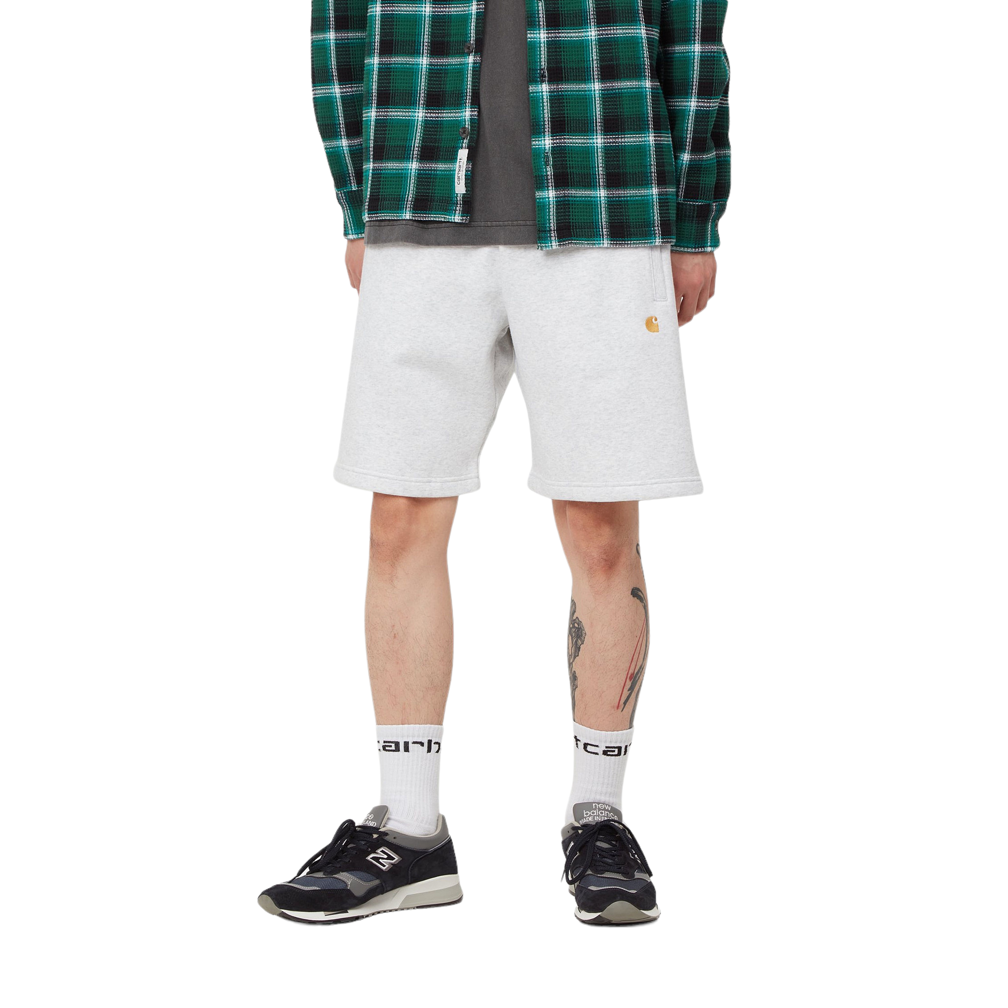 Carhartt WIP Chase Sweat Short - Ash Heather/Gold