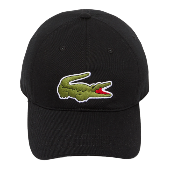 Lacoste Casquette logo en twill de coton biologique - Noir