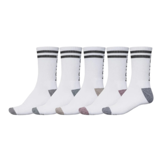 Globe Carter Crew Sock 5 Pack - White 7-11