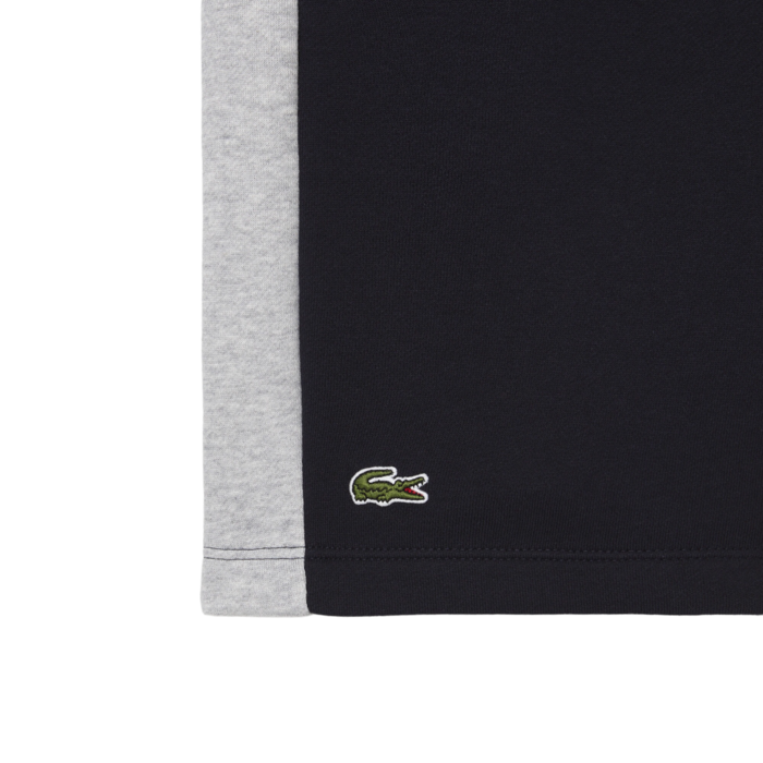 Lacoste Short Color-Block En Molleton - Bleu Marine/Gris Chine