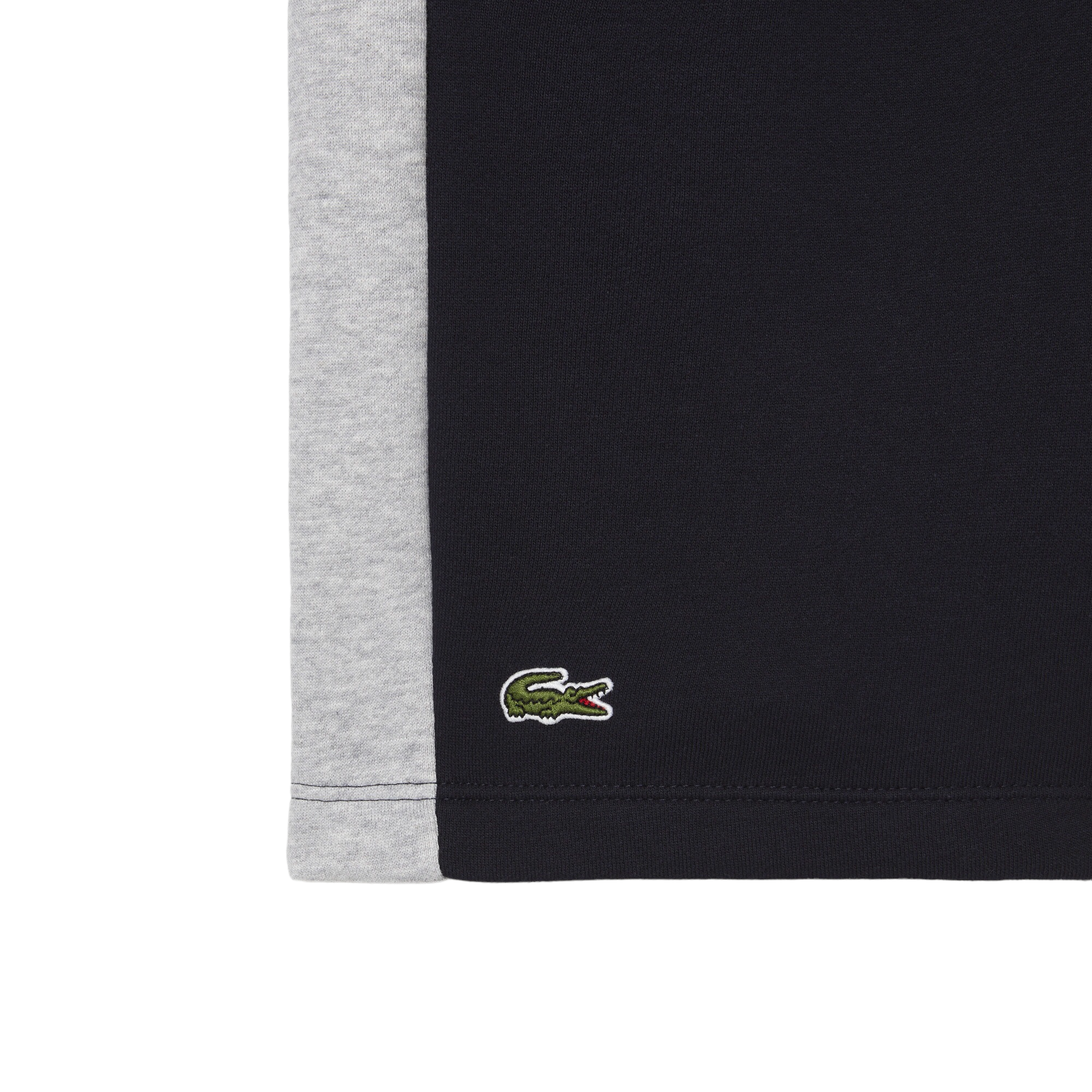 Lacoste Short Color-Block En Molleton - Bleu Marine/Gris Chine