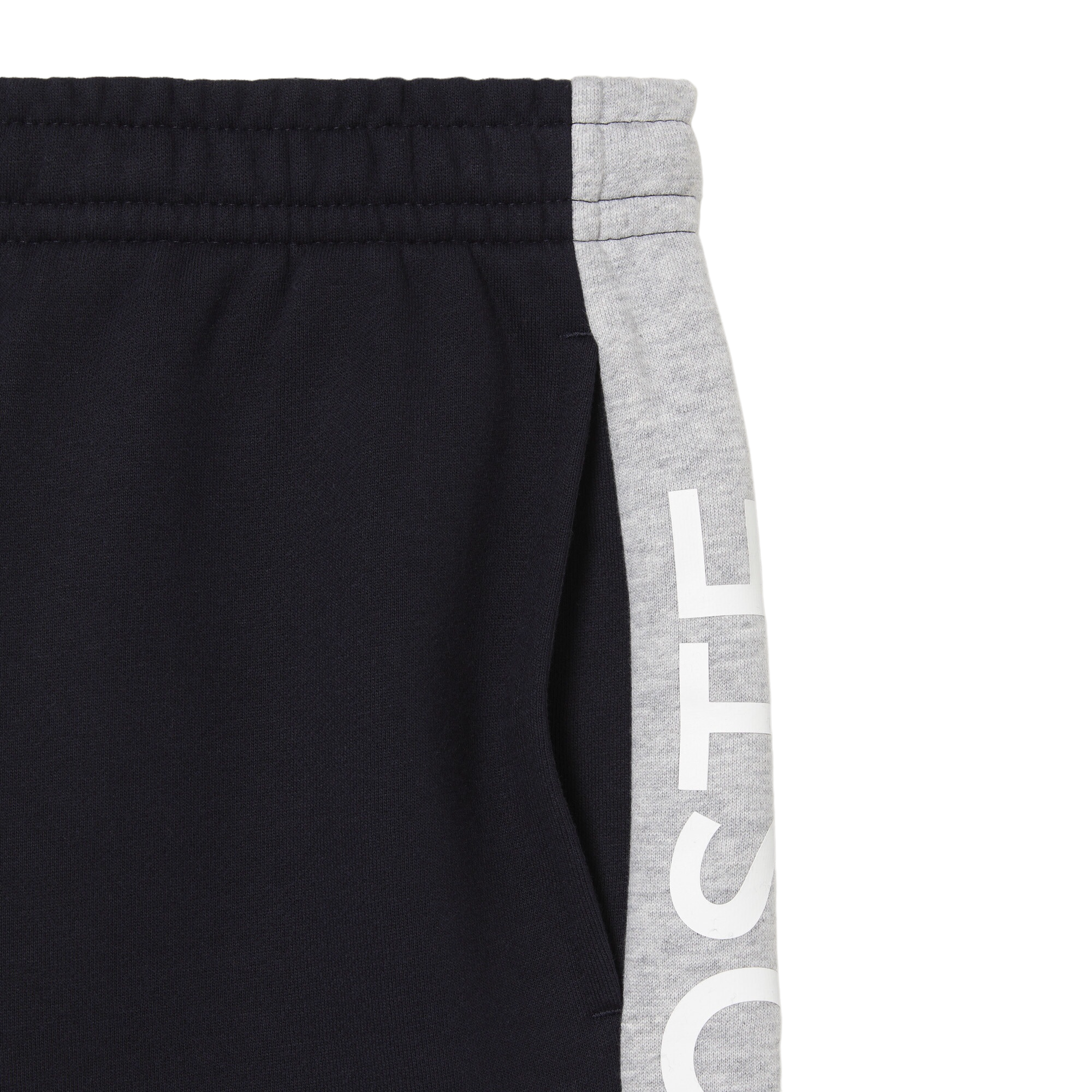 Lacoste Short Color-Block En Molleton - Bleu Marine/Gris Chine