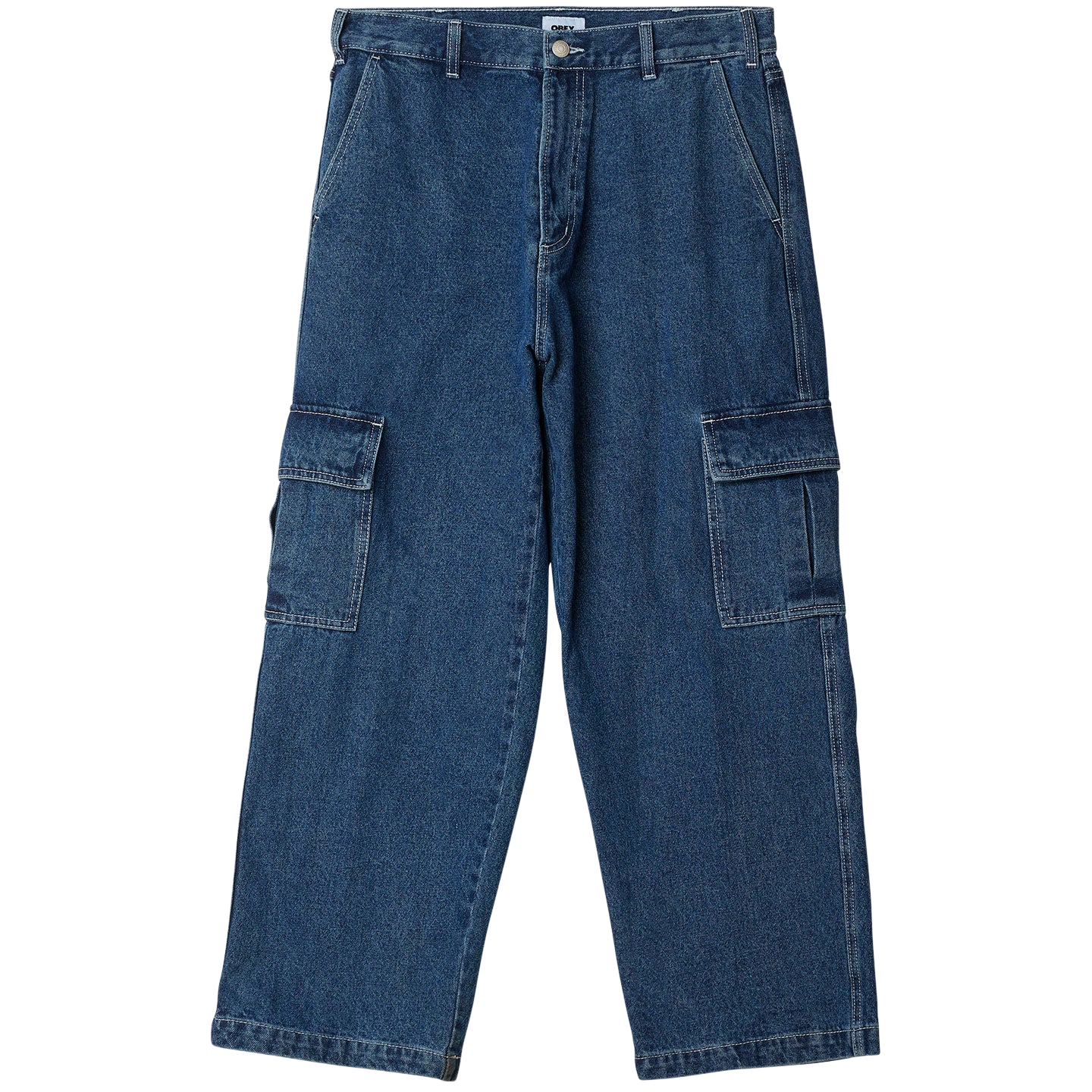 Obey Big Wig Cargo Denim Pant - Stonewash Indigo