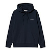 Hooded Script Embroidery Sweat - Atom Blue/White