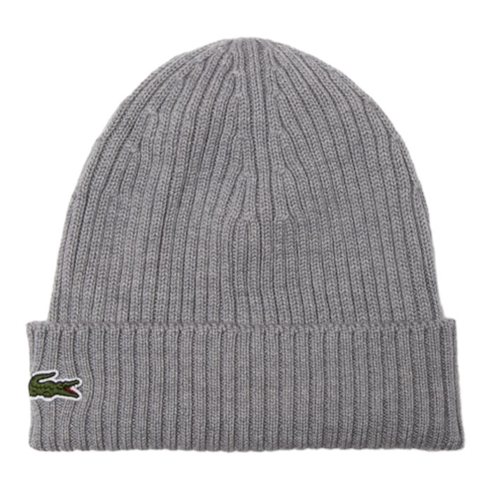 Lacoste Bonnet côtelé en laine - Gris Clair