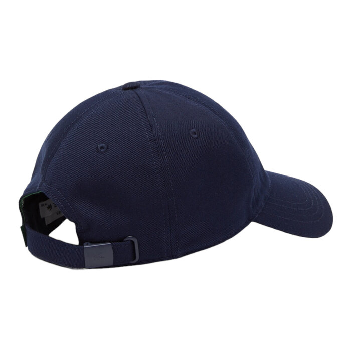 Lacoste Casquette unisexe en twill de coton biologique - Bleu Marine