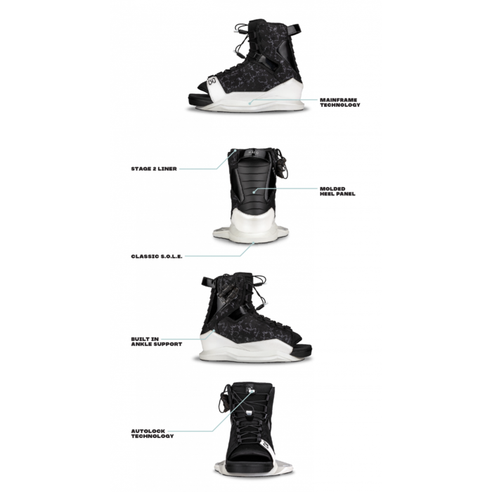 Ronix W' Halo Boots - Black/White