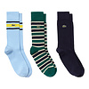 Lot de 3 paires de chaussettes Héritage en coton côtelé - Marine/Vert