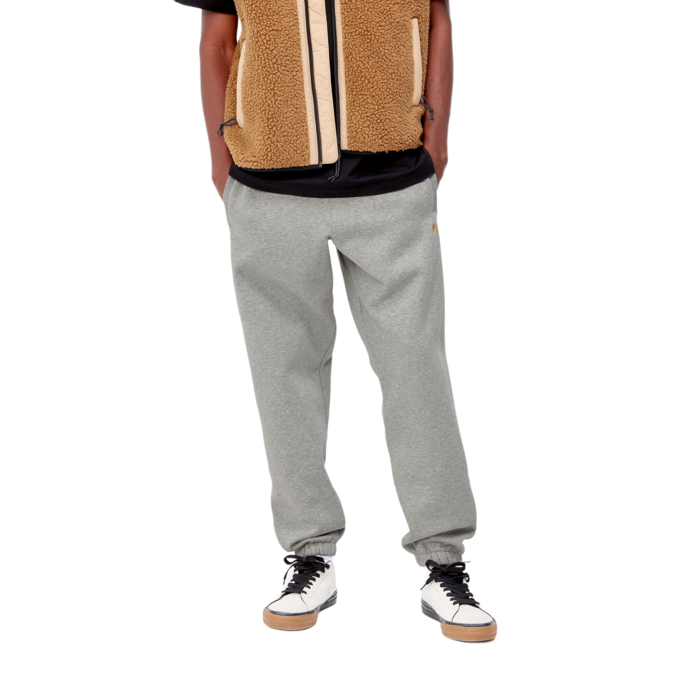 Carhartt WIP Chase Sweat Pant - Grey Heather/Gold