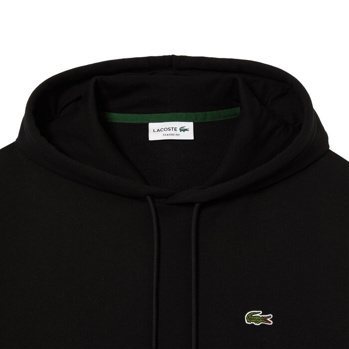 Lacoste Sweatshirt à capuche en coton biologique - Noir