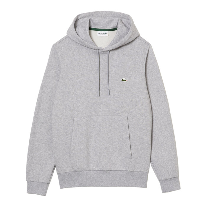 Lacoste Sweatshirt à capuche en coton biologique - Gris Chiné