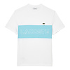 T-shirt color-block imprimé Lacoste - Blanc/Bleu