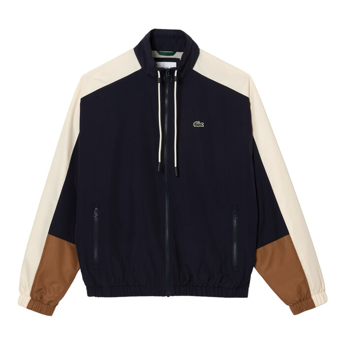 Lacoste Veste Sportsuit Color-Block Déperlante - Bleu Marine/Marron/Blanc