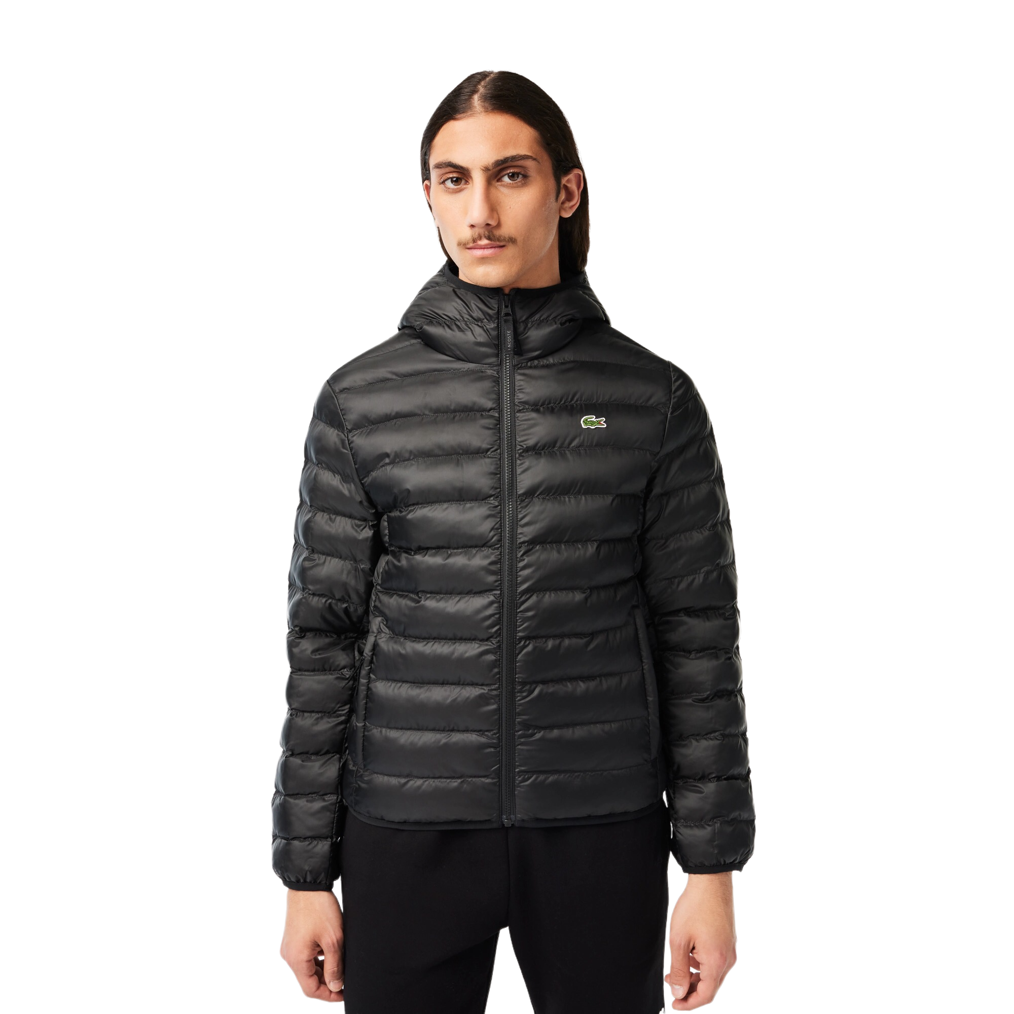 Lacoste Doudoune à Capuche Rembourrée Déperlante - Noir