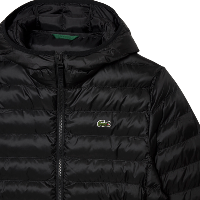 Lacoste Doudoune à Capuche Rembourrée Déperlante - Noir
