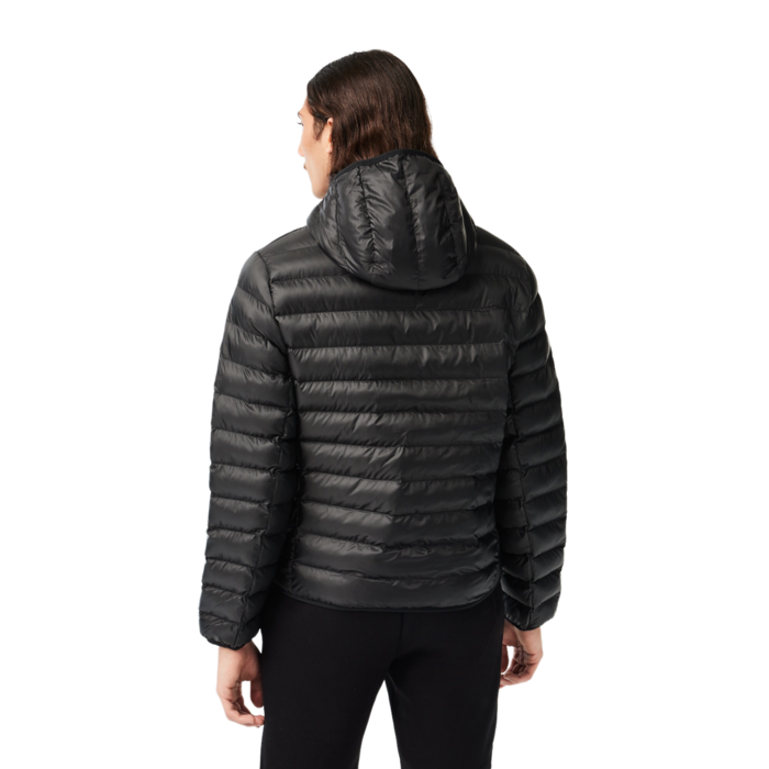 Lacoste Doudoune à Capuche Rembourrée Déperlante - Noir