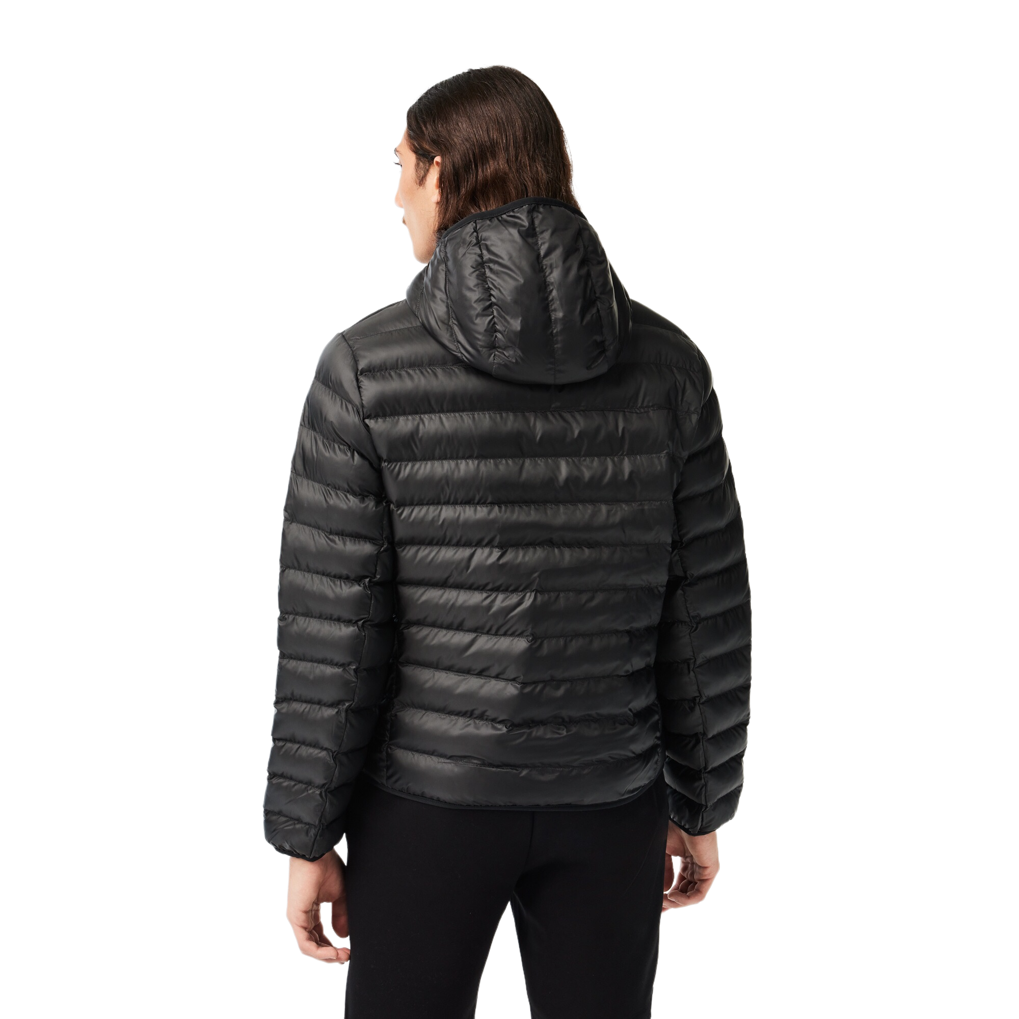 Lacoste Doudoune à Capuche Rembourrée Déperlante - Noir