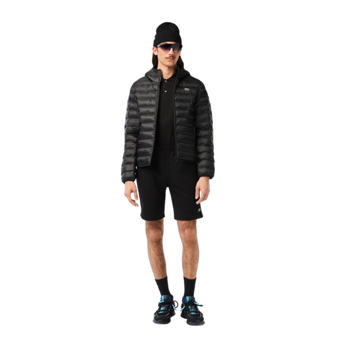 Lacoste Doudoune à Capuche Rembourrée Déperlante - Noir