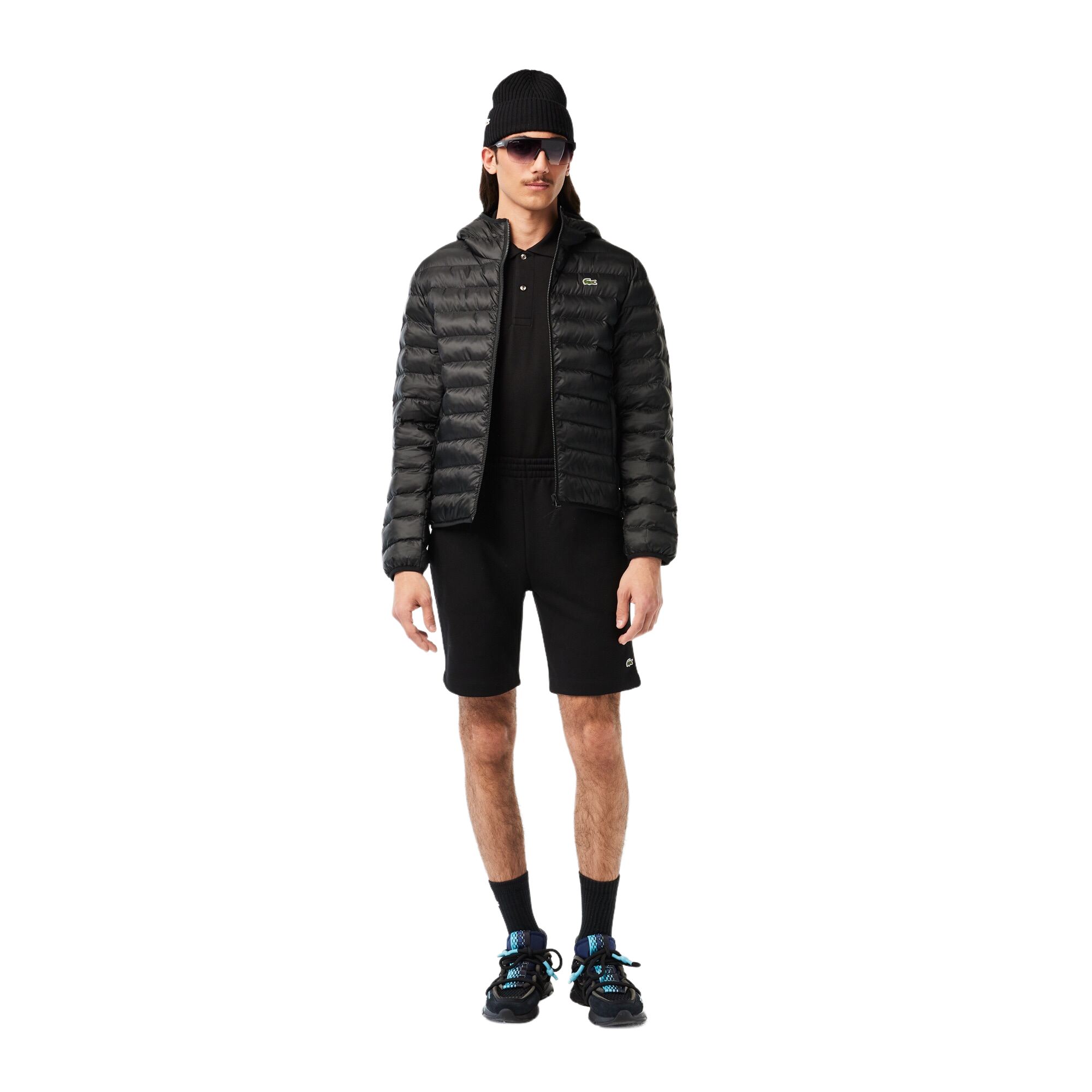 Lacoste Doudoune à Capuche Rembourrée Déperlante - Noir