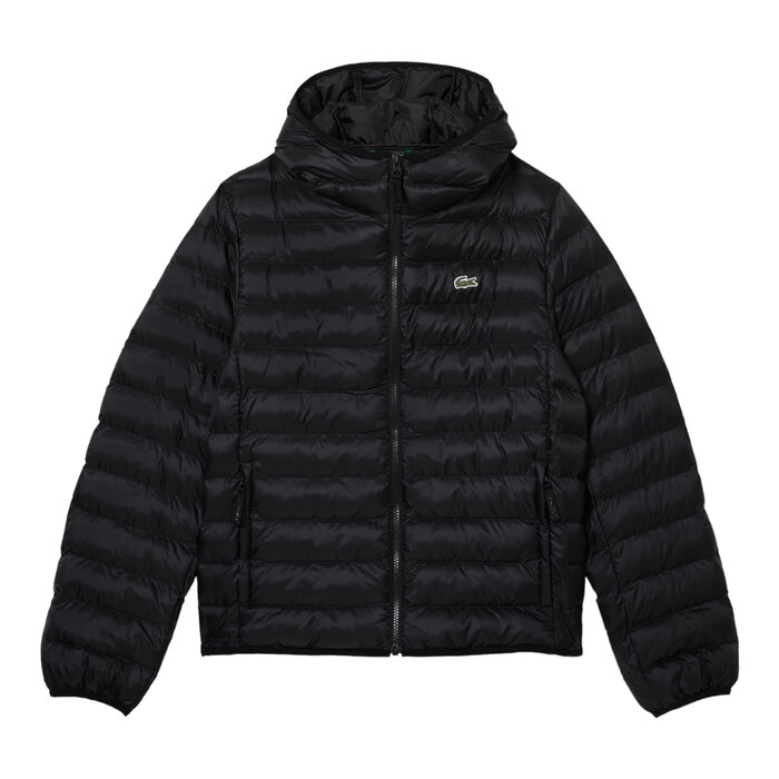 Lacoste Doudoune à Capuche Rembourrée Déperlante - Noir