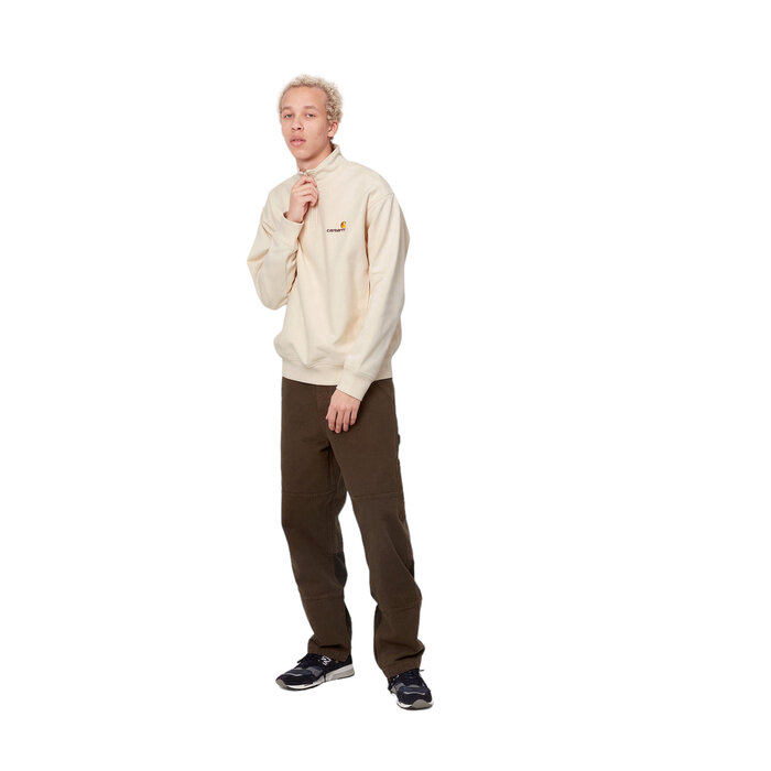 Carhartt WIP Half Zip American Script Sweat - Natural