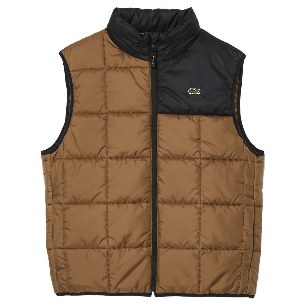 Lacoste Veste Sans Manches Zippée et Rembourrée - Marron 6/Noir 031