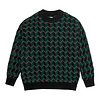 Zig Zag Knit  Sweater Dark Teal/Black