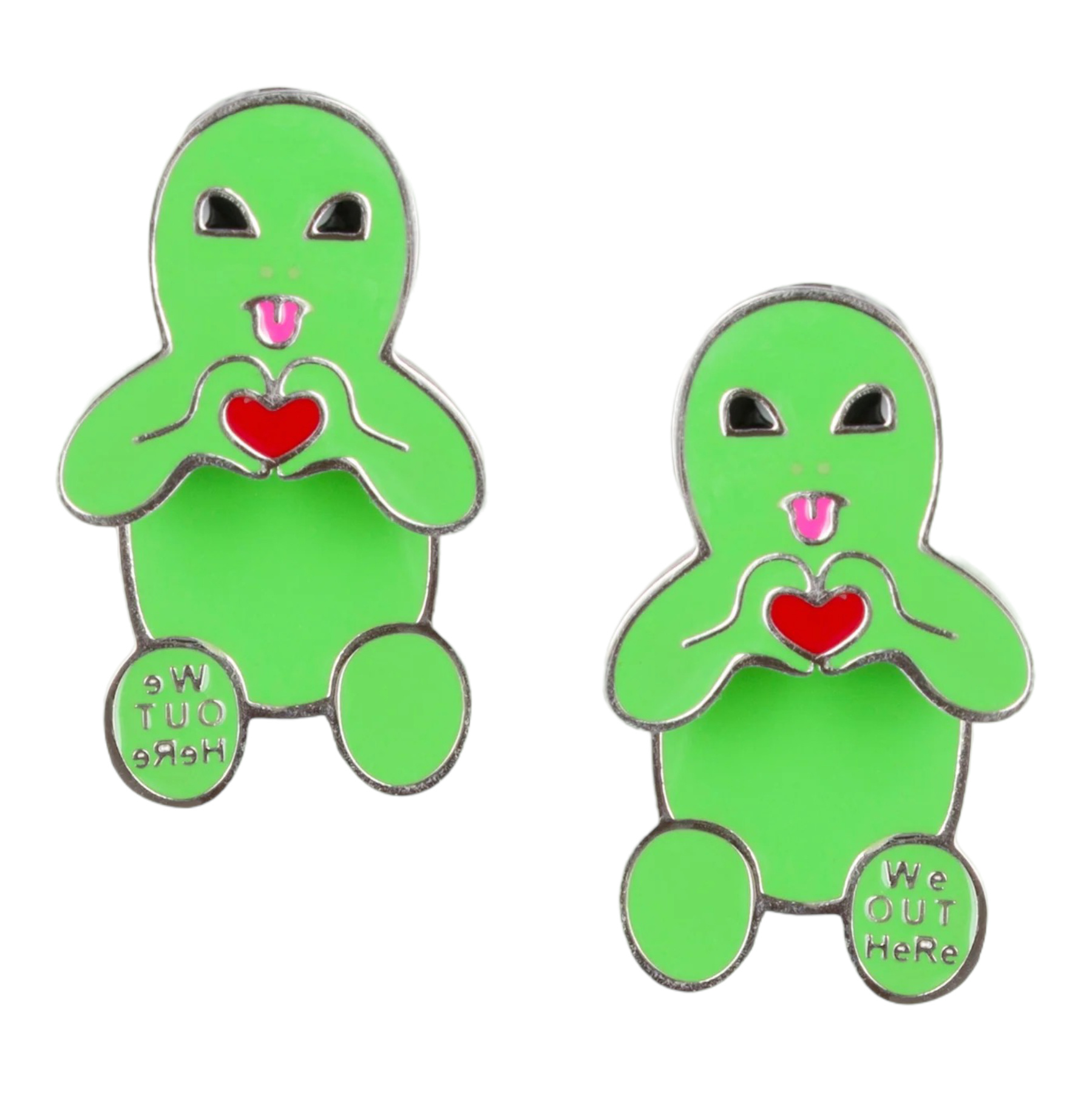 RipNDip Alien Love Earrings Set - Green