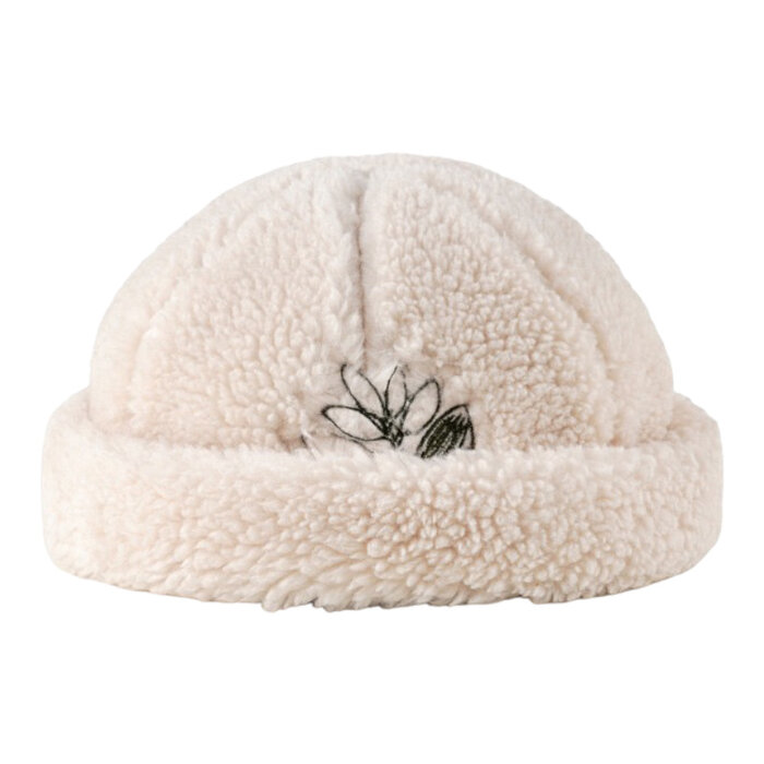 Magenta Sherpa Sailor Beanie - Natural