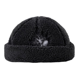 Magenta Sherpa Sailor Beanie - Black