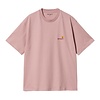 W' S/S American Script T-Shirt - Glassy Pink