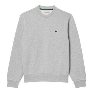 Lacoste Sweatshirt en molleton gratté de coton biologique - Gris Chiné Clair