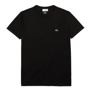 Lacoste T-Shirt Col Rond En Jersey De Coton Pima Uni - Black