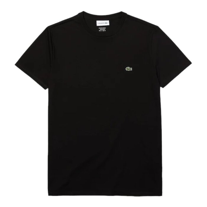 Lacoste T-Shirt Col Rond En Jersey De Coton Pima Uni - Black