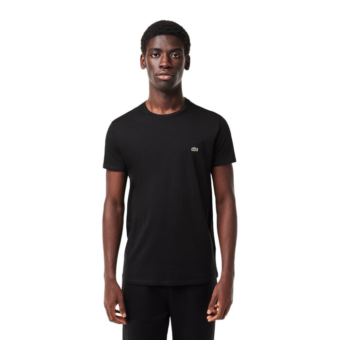 Lacoste T-Shirt Col Rond En Jersey De Coton Pima Uni - Black