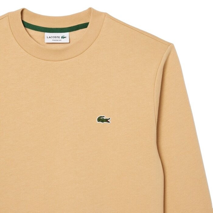 Lacoste Sweatshirt en molleton gratté de coton biologique - Croissant