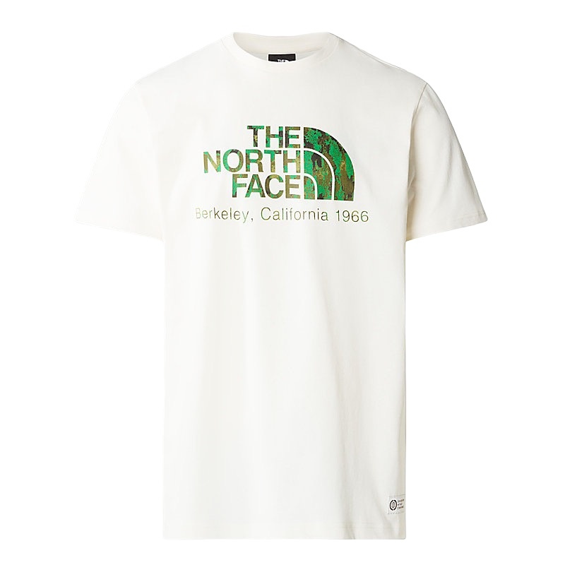 The North Face Berkeley California S/S Tee - White Dune/Optic Emerald Generative Camo Print