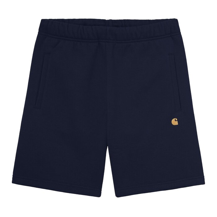 Carhartt WIP Chase Sweat Short - Dark Navy/Gold