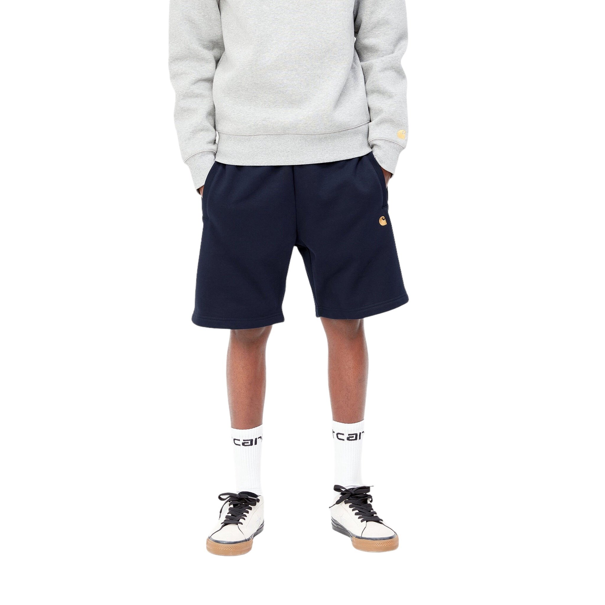 Carhartt WIP Chase Sweat Short - Dark Navy/Gold