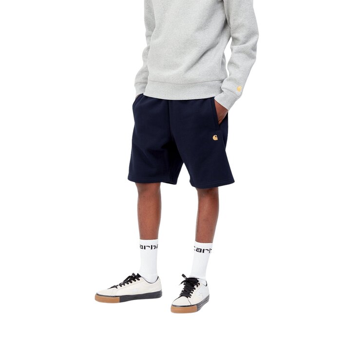 Carhartt WIP Chase Sweat Short - Dark Navy/Gold