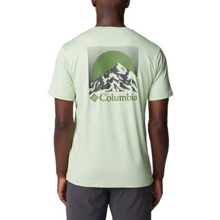 Columbia Kwick Hike Back Graphic SS Tee - Sage Leaf Heather/Moonscape