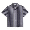 Chemise manches courtes imprimé monogramme - Bleu Marine