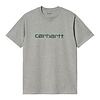 S/S Script T-Shirt - Grey Heather/Chervil