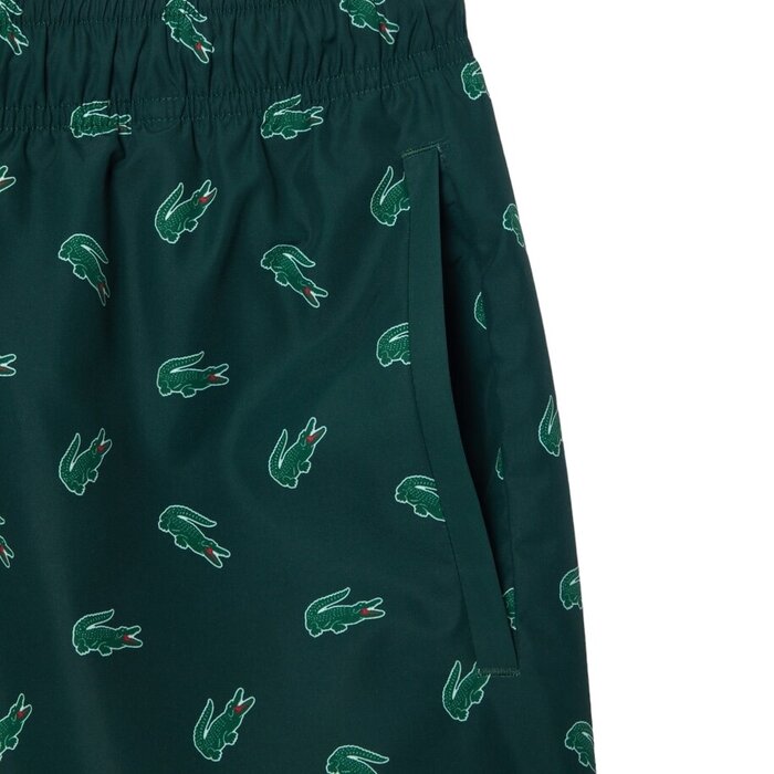 Lacoste Short Lacoste Imprimé Crocodile - Vert/Blanc