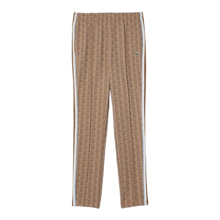 Lacoste Pantalon de survêtement Paris jacquard monogramme - Croissant/Cookie