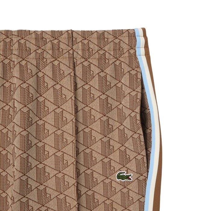 Lacoste Pantalon de survêtement Paris jacquard monogramme - Croissant/Cookie