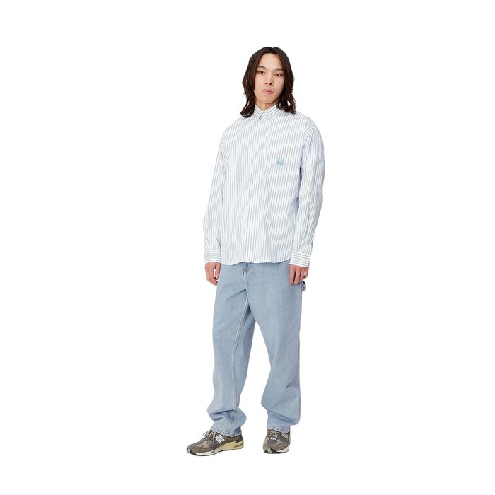 Carhartt WIP Single Knee Pant - Blue (Heavy Stone Bleached)