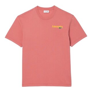 Lacoste T-Shirt Délavé Avec Imprimé Lacoste En Dégradé - Rose