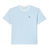 Lacoste T-shirt à Rayures en Coton Epais - Blanc/Bleu